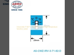 অপরিবর্তনীয় 71-82 °C 160-180 °F 3 স্তরের উচ্চ তাপমাত্রা সংবেদনশীল লেবেল