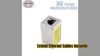 শিল্ডেড RJ45 মেটাল কাপলার সহ ইথারনেট তারগুলি প্রসারিত করুন