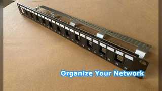 ANSHI Cat6A STP প্যাচ প্যানেল 24 পোর্ট 1U