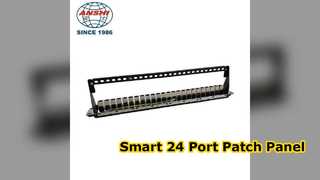 LED ইন্ডিকেটর সহ ইন্টেলিজেন্ট 24 পোর্ট CAT6 প্যাচ প্যানেল