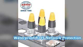 ওয়াটারপ্রুফ ডুয়াল পোর্ট RJ45 ইথারনেট কানেক্টর শিল্ডেড