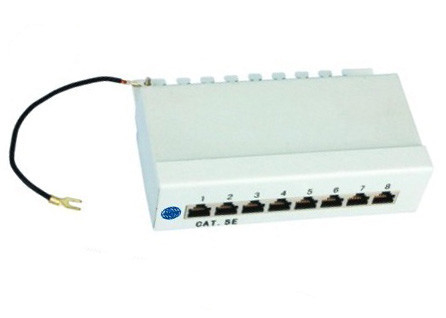 DESKTOP PATCH PANEL 8 PORT CAT5E CAT6 CAT6A SHILEDED 90 DEGREE TOP ENTRY PUNCH FTP STP