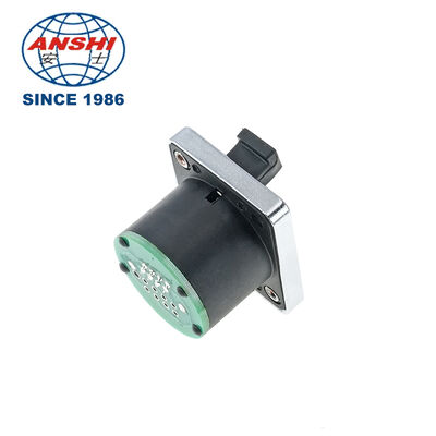 Industrial Waterproof D-Type Ethernet RJ45 Panel Mount Socket PCB Soldering With Dust Cover Shielded