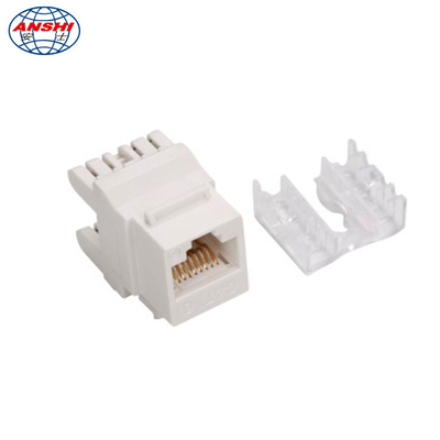 RJ45 180 ডিগ্রী CAT6 CAT6A UTP Keystone জ্যাক, সোনালী প্লেটেড ফসফোর ব্রোঞ্জ পিন সহ