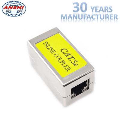 RJ45 কীস্টোন জ্যাক শিল্ডেড কীস্টোন জ্যাক Cat5e CAT6 মেটাল স্ট্রেইট ইনলাইন কাপলারের মধ্য দিয়ে যায়
