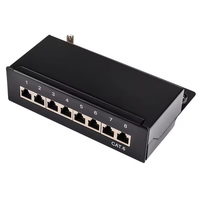 DESKTOP PATCH PANEL 8 PORT CAT5E CAT6 CAT6A SHILEDED 90 DEGREE TOP ENTRY PUNCH FTP STP
