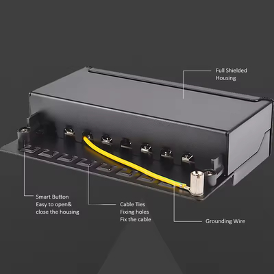 DESKTOP PATCH PANEL 8 PORT CAT5E CAT6 CAT6A SHILEDED 90 DEGREE TOP ENTRY PUNCH FTP STP