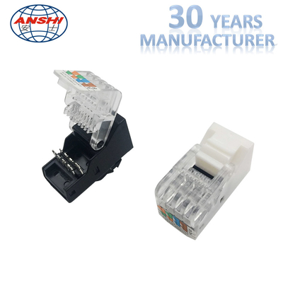 আইভরি Cat5e RJ45 Punch ডাউন জ্যাক / ABS Toolless Keystone জ্যাক গোল্ড প্লেট