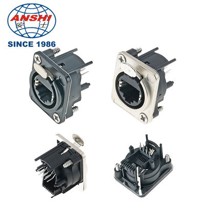 ডি-টাইপ প্যানেল মাউন্ট অডিও XLR সকেট RJ45 ইথারনেট নেটওয়ার্ক ইন্টারফেস সরঞ্জাম প্যানেলের জন্য সংযুক্ত সংযোগকারী