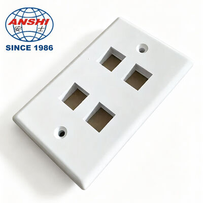 ANSHI 120 টাইপ US স্ট্যান্ডার্ড ওয়াল মাউন্ট ফেস প্লেট, 4 পোর্ট RJ45 RJ11 টেলিকমিউনিকেশন পণ্য