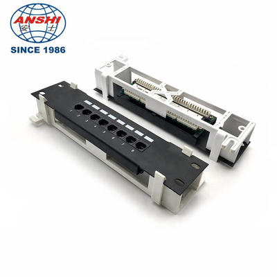 CAT5e 110 IDC টাইপ র্যাক মাউন্ট প্যাচ প্যানেল 1U 8 পোর্ট